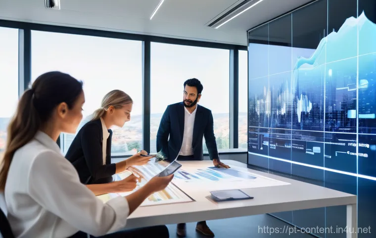 AI 활용 데이터 시각화 - **Prompt:** "A diverse team of professionals, dressed in smart-casual business attire, collaborate d...