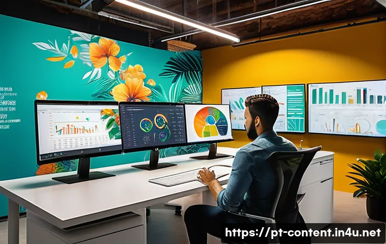 생성형 AI 콘텐츠 마케팅 - A dynamic digital marketing office scene set in São Paulo, Brazil, showcasing a diverse team of prof...